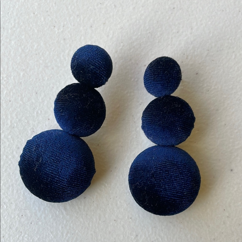 Elegant Blue Velvet Earrings